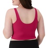 Hanes Women’s Moves Crop Bralette, V-Neck Cropped Pullover, Built-in Shelf Bra, Odor Control(Fresh Berry)