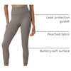 Hanes Women’s Moves Leak Protection 7/8 Leggings with Built-in Underwear, Moisture-Wicking & Odor Control, 25” Inseam(Cool Grey)