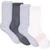 Hanes Women’s Non-binding Crew Socks, Absolute Wellness Non-restrictive Cushioned Socks for Women, 4-pack(Black/Gray/White)