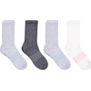 Hanes Women’s Non-binding Crew Socks, Absolute Wellness Non-restrictive Cushioned Socks for Women, 4-pack(Black/Gray/White)