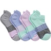 Hanes Women’s Socks, 4-pack, Absolute Active Cushioned Moisture-wicking Best Women’s Socks, Crew, Ankle and No Show(Purple/Green)