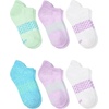 Hanes girls Socks Pack, Ankle, Crew, No Show 6 Pairs, Absolute Active Cushioned Ankle Socks for Girls(Blue/Green – Heel Shield)