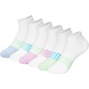 Hanes girls Socks Pack, Ankle, Crew, No Show 6 Pairs, Absolute Active Cushioned Ankle Socks for Girls(Lavender/White – Ankle)