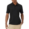 Hanes Men’s Moves Performance Polo, Short Sleeve Polo Shirt for Men, Moisture-Wicking(Black)