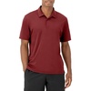 Hanes Men’s Moves Performance Polo, Short Sleeve Polo Shirt for Men, Moisture-Wicking(Cardinal Red)