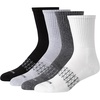 Hanes Men’s Socks, Absolute Comfort Cushioned Moisture-wicking Seamless Toe, 4 Pack, Ankle, Crew and Heel Shield Socks(White/Black/Gray – Crew)
