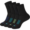 Hanes Men’s Socks Pack, 4-pair Pack, Absolute Run Cushioned Heel-shield Tab Moisture-wicking Men’s Socks(Black Assorted – Mid Crew)