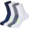 Hanes Men’s Socks Pack, 4-pair Pack, Absolute Run Cushioned Heel-shield Tab Moisture-wicking Men’s Socks(Navy/White – Mid Crew)