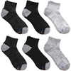 Hanes Men’s Socks Pack, 6-pack, Moves Performance Moisture-wicking Ankle Heel Shield & Ankle Socks, Breathable Mesh(Black/Gray – Heel Shield)