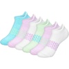 Hanes girls Socks Pack, Ankle, Crew, No Show 6 Pairs, Absolute Active Cushioned Ankle Socks for Girls(Blue/Green – Heel Shield)