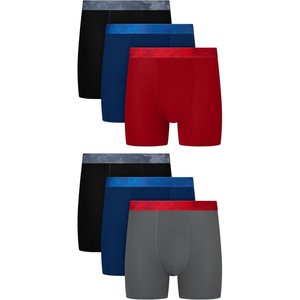 Hanes Boys’ Moves Performance Underwear Boxer Brief, 6-Pack, Mesh Pouch Moisture Wicking Boxer Briefs(Medium Grey  Royalty Blue  Black  Vintage Car Red  Black  Royalty Blue)
