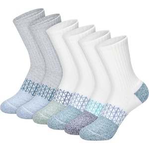 Hanes Boy’s Socks, Ankle, Crew, & No Show 6-pack, Absolute Active Cushioned Sports Socks for Boys, Moisture-wicking Athletic(Blue/White – Crew)