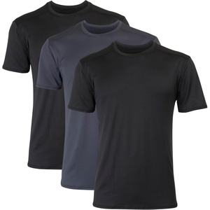 Hanes Men’s Moves Mesh T-Shirt, X-Temp Moisture-Wicking Tee(Black/Grey)