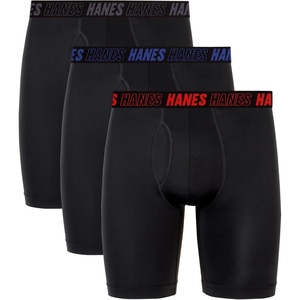 Hanes Men’s Moves Performance Boxer Brief, Total Support Pouch, Regular/Trunk/Long Leg, 3-Pack, 8″