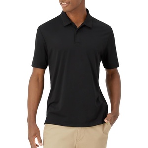 Hanes Men’s Moves Performance Polo, Short Sleeve Polo Shirt for Men, Moisture-Wicking(Black)