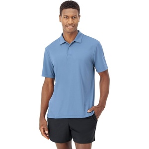 Hanes Men’s Moves Performance Polo, Short Sleeve Polo Shirt for Men, Moisture-Wicking(Blue Dive)