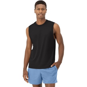 Hanes Men’s Moves Tank, Performance Tank for Men, Moisture-Wicking Tank Top, 4-Way Stretch(Black)