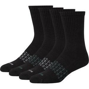 Hanes Men’s Socks, Absolute Comfort Cushioned Moisture-wicking Seamless Toe, 4 Pack, Ankle, Crew and Heel Shield Socks(Black – Crew)