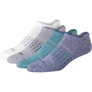 Hanes Men’s Socks, Absolute Comfort Cushioned Moisture-wicking Seamless Toe, 4 Pack, Ankle, Crew and Heel Shield Socks(Blue/Gray – Heel Shield)