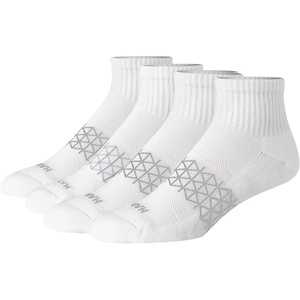 Hanes Men’s Socks, Absolute Comfort Cushioned Moisture-wicking Seamless Toe, 4 Pack, Ankle, Crew and Heel Shield Socks(White – Ankle)