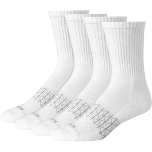 Hanes Men’s Socks, Absolute Comfort Cushioned Moisture-wicking Seamless Toe, 4 Pack, Ankle, Crew and Heel Shield Socks(White – Crew)