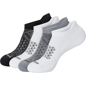 Hanes Men’s Socks Pack, 4-pair Pack, Absolute Run Cushioned Heel-shield Tab Moisture-wicking Men’s Socks(Gray/White/Black – Heel Shield)