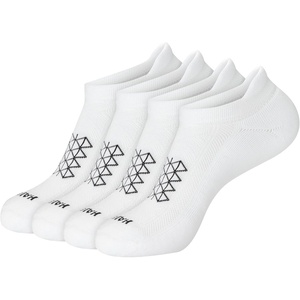 Hanes Men’s Socks Pack, 4-pair Pack, Absolute Run Cushioned Heel-shield Tab Moisture-wicking Men’s Socks(White – Heel Shield)