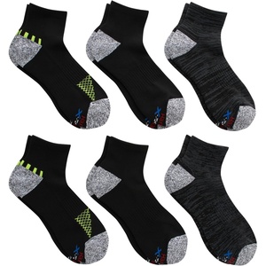 Hanes Men’s Socks Pack, 6-pack, Moves Performance Moisture-wicking Ankle Heel Shield & Ankle Socks, Breathable Mesh(Black/Gray – Ankle)