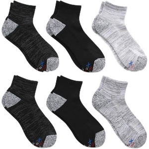 Hanes Men’s Socks Pack, 6-pack, Moves Performance Moisture-wicking Ankle Heel Shield & Ankle Socks, Breathable Mesh(Black/Gray – Heel Shield)