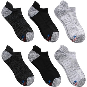 Hanes Men’s Socks Pack, 6-pack, Moves Performance Moisture-wicking Ankle Heel Shield & Ankle Socks, Breathable Mesh(Black/Gray 2 – Heel Shield)