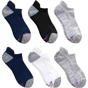 Hanes Men’s Socks Pack, 6-pack, Moves Performance Moisture-wicking Ankle Heel Shield & Ankle Socks, Breathable Mesh(Navy/Black – Heel Shield)