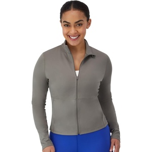 Hanes Women’s Jacket, Moves Full-Zip Workout Jacket, Moisture-Wicking Outwear, Soft & Stretchy Athletic Wear for Women(Cool Grey)