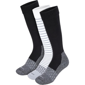 Hanes Women’s Over-the-calf Socks W/Mild Graduated Compression, Absolute Wellness Non-binding Cushioned Socks, 3-pack(Black/Gray/White)