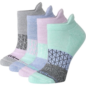 Hanes Women’s Socks, 4-pack, Absolute Active Cushioned Moisture-wicking Best Women’s Socks, Crew, Ankle and No Show(Purple/Green)