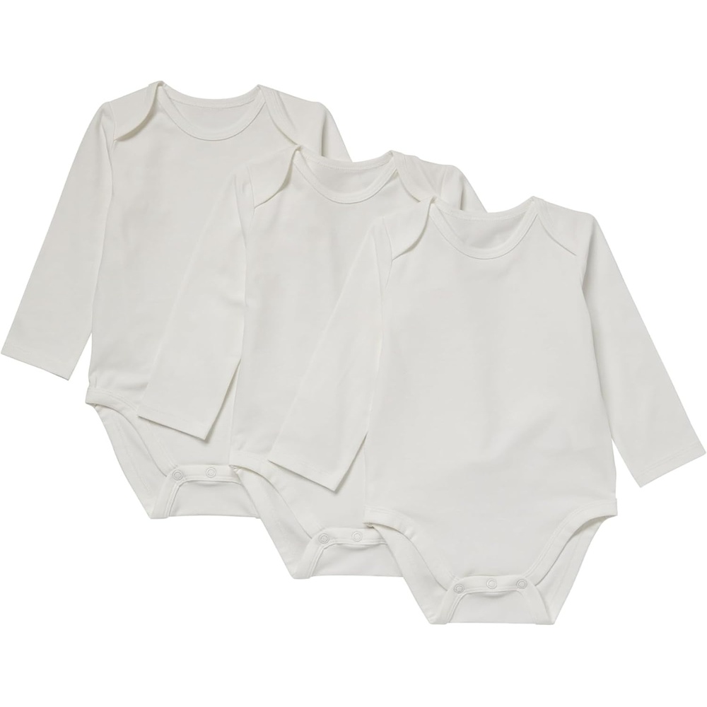 image:imageHanes Baby Pure Comfort Long Sleeve Bodysuits Infant Bodysuits Boys amp Girls 3packWhite 002