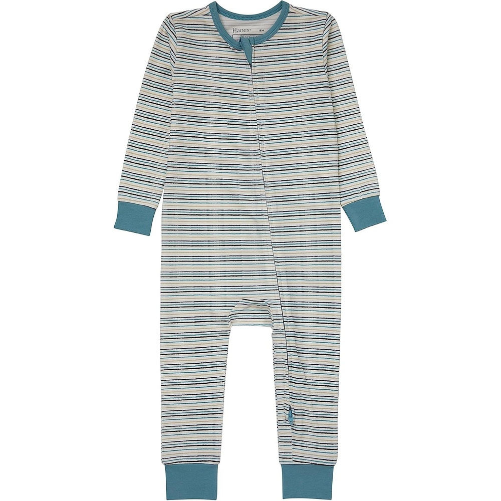 image:imageHanes Baby Pure Comfort Organic Long Sleeve Footless Sleep N Play Infant Playsuit Boys amp GirlsWhite
