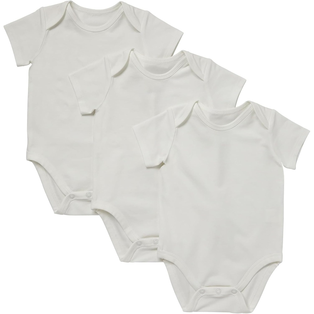 image:imageHanes Baby Pure Comfort Short Sleeve Bodysuits Infant Bodysuits Boys amp Girls 3packWhite 002