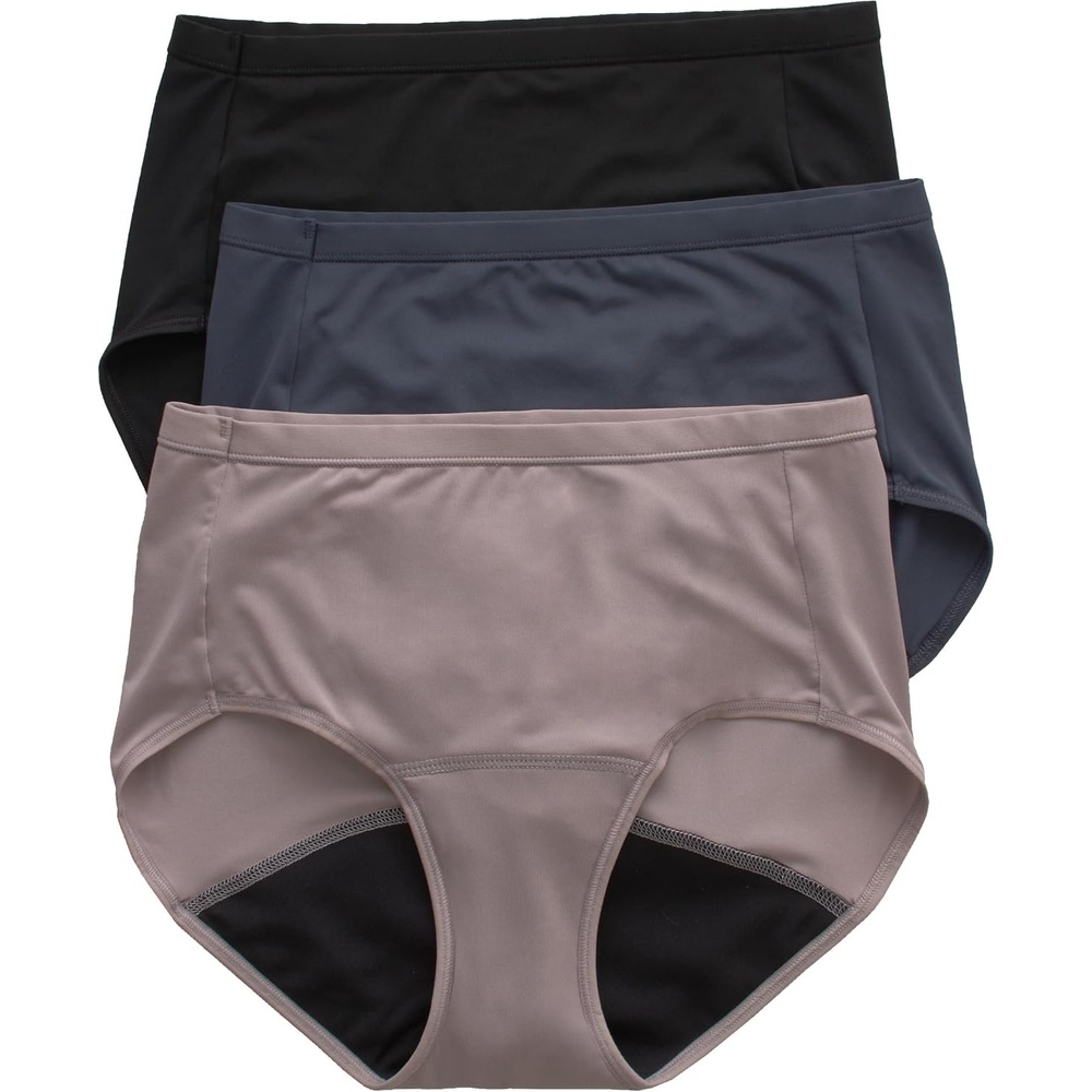 image:imageHanes Womens Comfort Period Underwear Pack Light Leaks Period Panties Light Protection Underwear 3PackBrief Neutrals