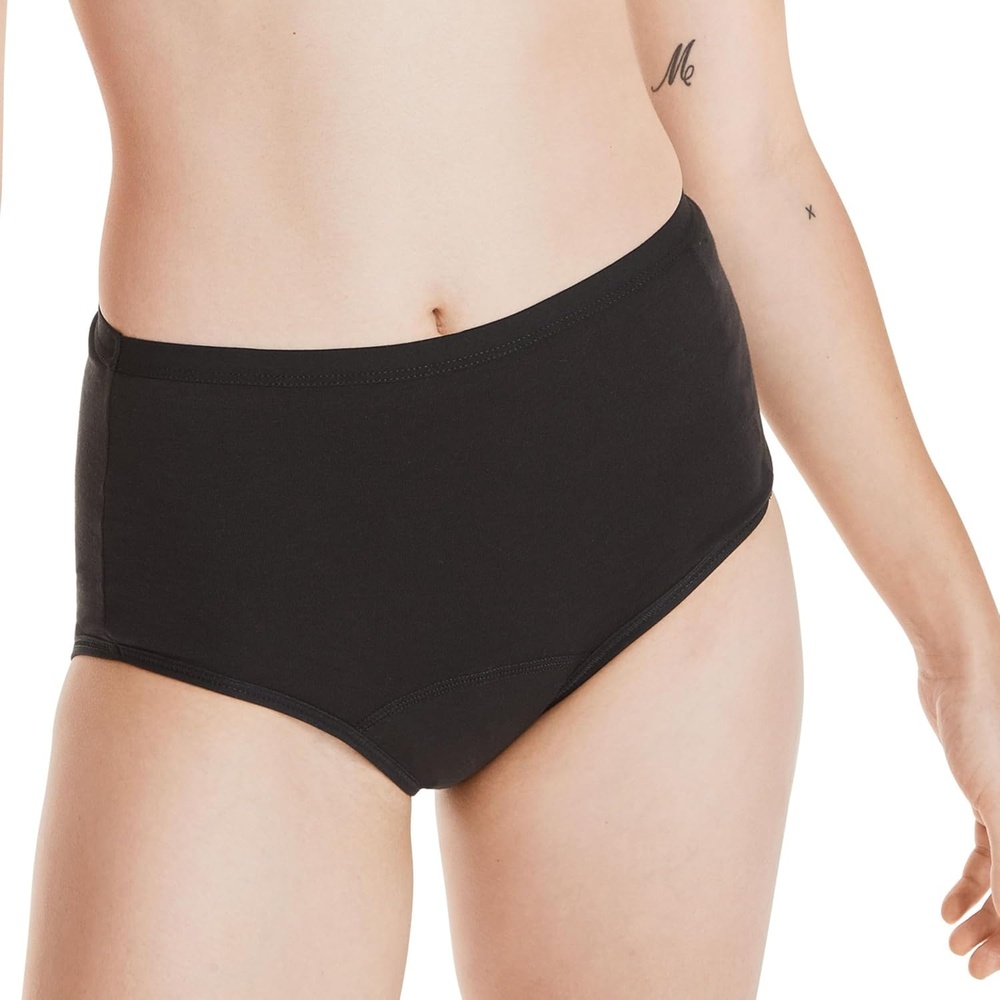 image:imageHanes Womens Period Underwear Pack 3Pack Comfort Period Moderate Leaks Period Panties Odor Protection1pack Brief Black