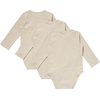 Hanes Baby Pure Comfort Long Sleeve Bodysuits, Infant Bodysuits, Boys & Girls, 3-pack(Beige)