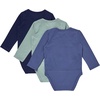 Hanes Baby Pure Comfort Long Sleeve Bodysuits, Infant Bodysuits, Boys & Girls, 3-pack(Blue/Green)