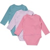 Hanes Baby Pure Comfort Long Sleeve Bodysuits, Infant Bodysuits, Boys & Girls, 3-pack(Blue/Rose/Purple)