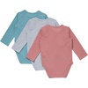 Hanes Baby Pure Comfort Long Sleeve Bodysuits, Infant Bodysuits, Boys & Girls, 3-pack(Grey/Rust/Blue)