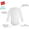 Hanes Baby Pure Comfort Long Sleeve Bodysuits, Infant Bodysuits, Boys & Girls, 3-pack(Grey/Rust/Blue)