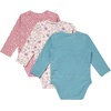 Hanes Baby Pure Comfort Long Sleeve Bodysuits, Infant Bodysuits, Boys & Girls, 3-pack(Rose/Blush/Blue)
