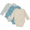 Hanes Baby Pure Comfort Long Sleeve Bodysuits, Infant Bodysuits, Boys & Girls, 3-pack(White/Blue/Beige)