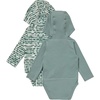 Hanes Baby Pure Comfort Long Sleeve Hoodie Bodysuits, Infant Bodysuits, Unisex, 3-pack(Green)