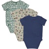 Hanes Baby Pure Comfort Short Sleeve Bodysuits, Infant Bodysuits, Boys & Girls, 3-pack(Green/Beige/Blue)