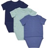 Hanes Baby Pure Comfort Short Sleeve Bodysuits, Infant Bodysuits, Boys & Girls, 3-pack(Green/Blue)