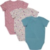 Hanes Baby Pure Comfort Short Sleeve Bodysuits, Infant Bodysuits, Boys & Girls, 3-pack(Rose/Blush/Blue)